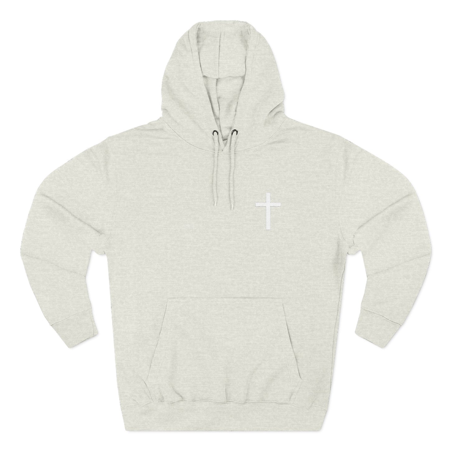 Cross Pocket Hoodie — Minimal Small Chest Cross Design Fleece Hoodie