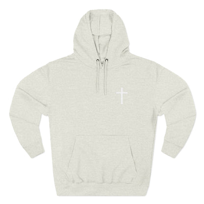 Cross Pocket Hoodie — Minimal Small Chest Cross Design Fleece Hoodie