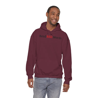 Read RED Words Hoodie — Minimal Typography Sweatshirt
