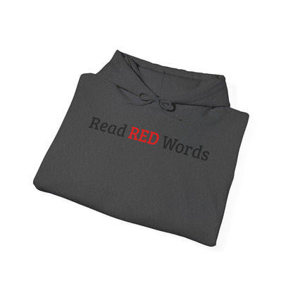 Read RED Words Hoodie — Minimal Typography Sweatshirt