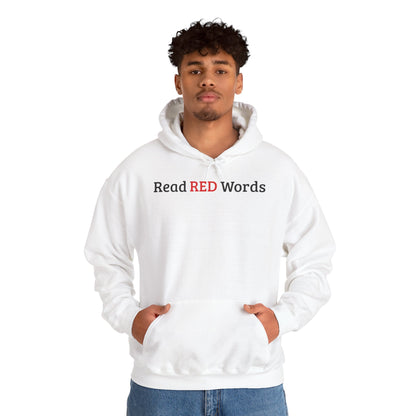 Read RED Words Hoodie — Minimal Typography Sweatshirt