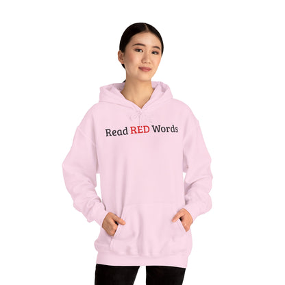 Read RED Words Hoodie — Minimal Typography Sweatshirt