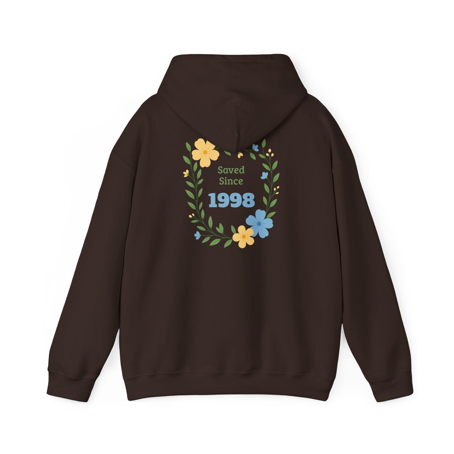 Faith Floral Hoodie — "Saved Since 1998" Christian Comfort Sweatshirt
