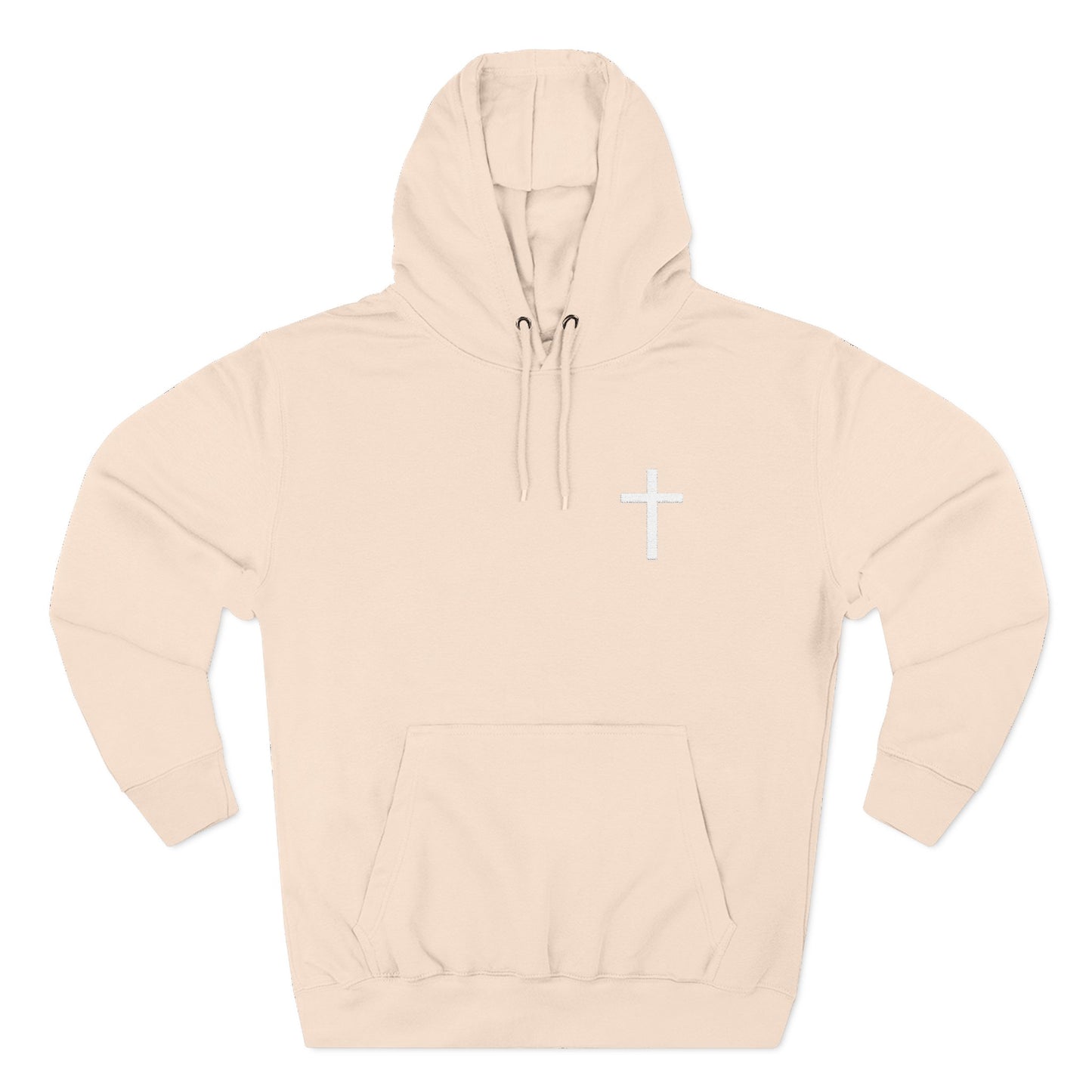 Cross Pocket Hoodie — Minimal Small Chest Cross Design Fleece Hoodie
