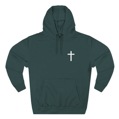 Cross Pocket Hoodie — Minimal Small Chest Cross Design Fleece Hoodie
