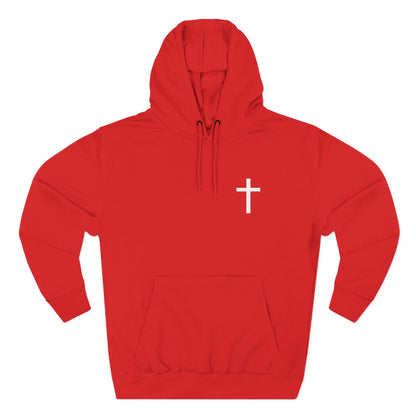 Cross Pocket Hoodie — Minimal Small Chest Cross Design Fleece Hoodie