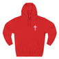 Cross Pocket Hoodie — Minimal Small Chest Cross Design Fleece Hoodie