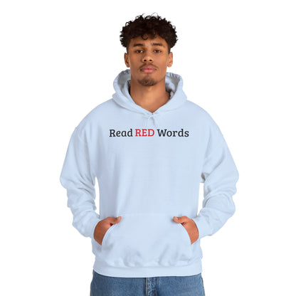Read RED Words Hoodie — Minimal Typography Sweatshirt
