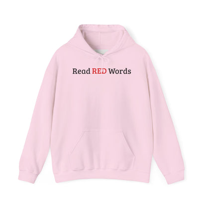 Read RED Words Hoodie — Minimal Typography Sweatshirt