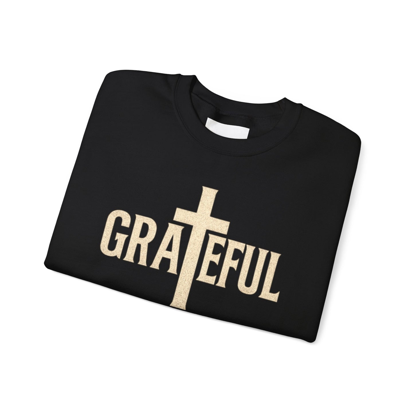 Grateful Cross Sweatshirt — Christian Faith Graphic Crewneck