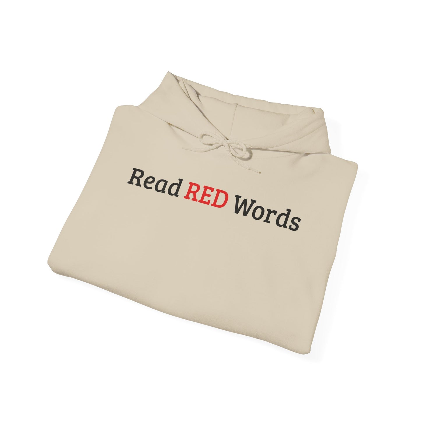 Read RED Words Hoodie — Minimal Typography Sweatshirt