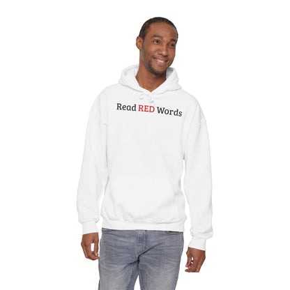 Read RED Words Hoodie — Minimal Typography Sweatshirt