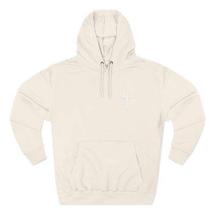 Cross Pocket Hoodie — Minimal Small Chest Cross Design Fleece Hoodie