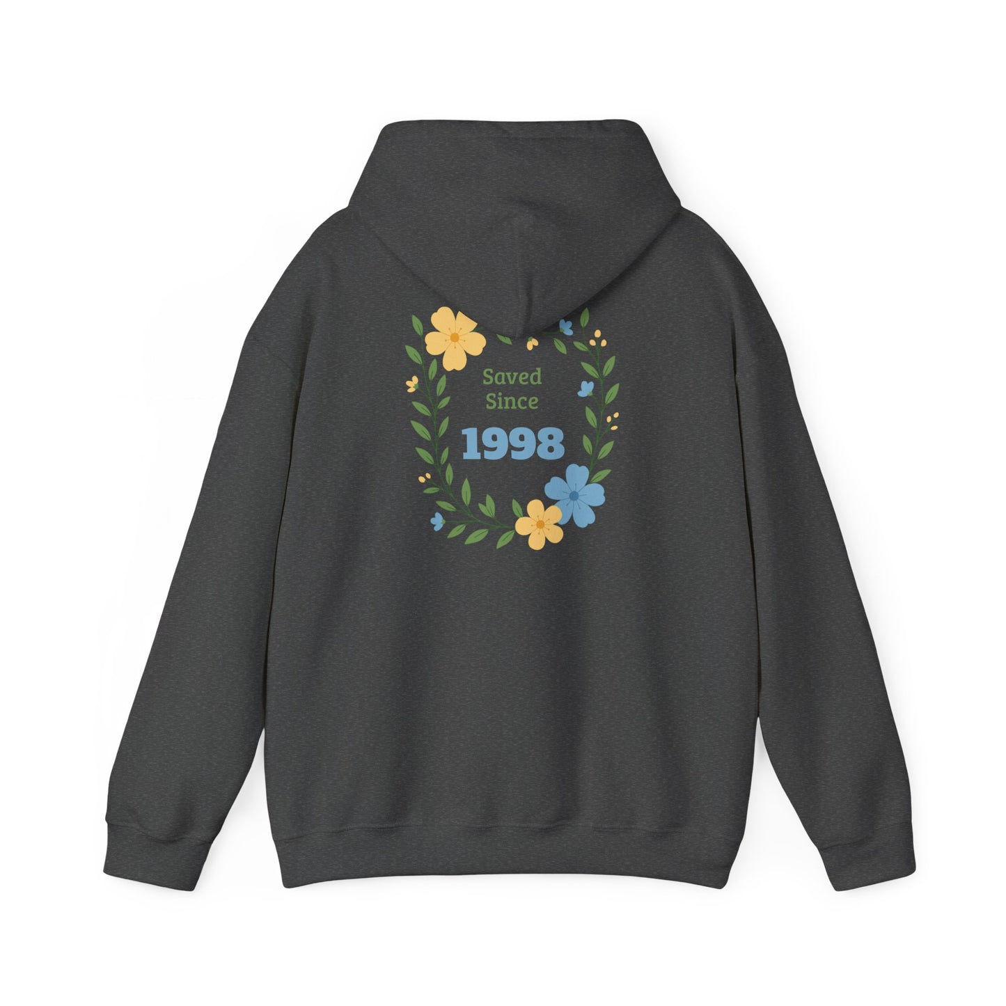Faith Floral Hoodie — "Saved Since 1998" Christian Comfort Sweatshirt