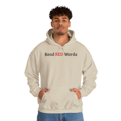 Read RED Words Hoodie — Minimal Typography Sweatshirt