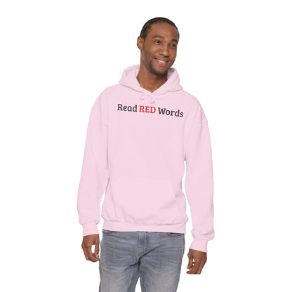Read RED Words Hoodie — Minimal Typography Sweatshirt