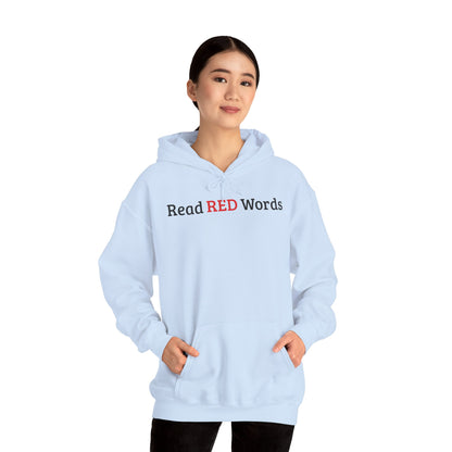 Read RED Words Hoodie — Minimal Typography Sweatshirt