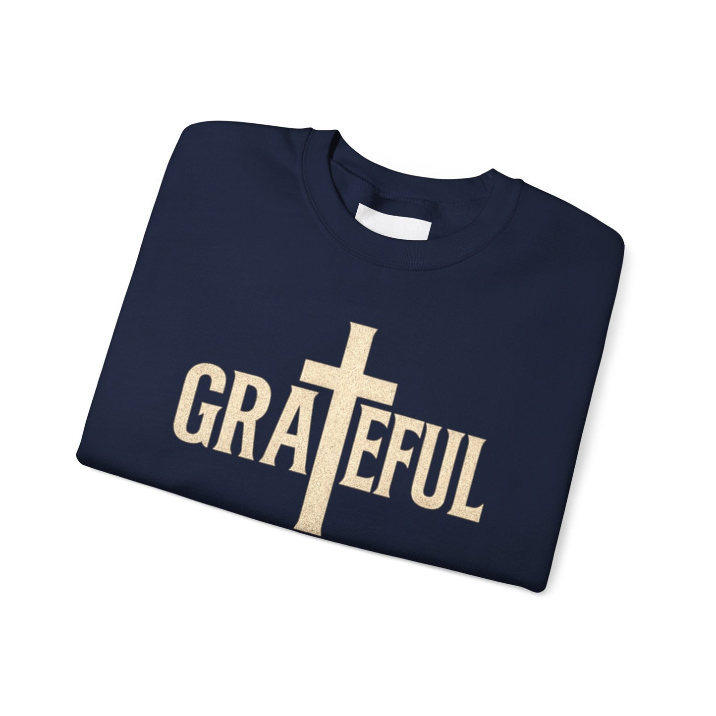 Grateful Cross Sweatshirt — Christian Faith Graphic Crewneck