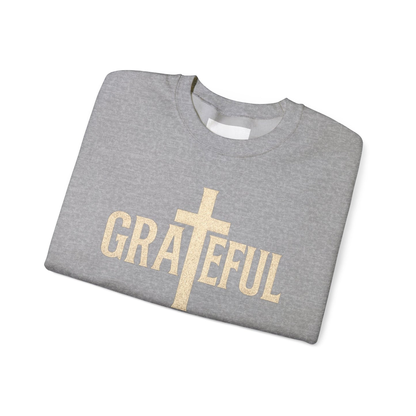 Grateful Cross Sweatshirt — Christian Faith Graphic Crewneck