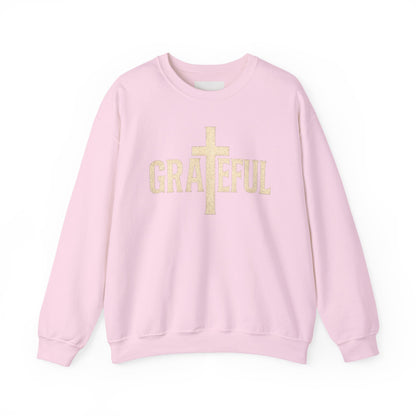 Grateful Cross Sweatshirt — Christian Faith Graphic Crewneck
