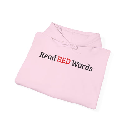 Read RED Words Hoodie — Minimal Typography Sweatshirt
