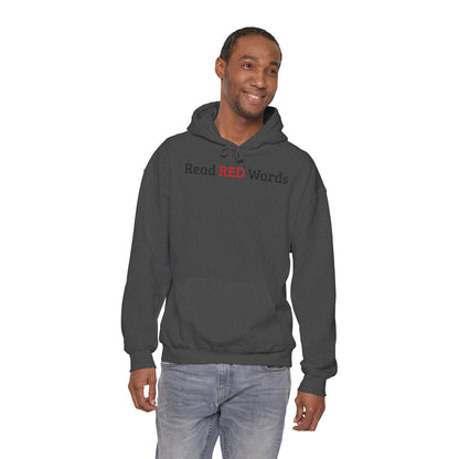Read RED Words Hoodie — Minimal Typography Sweatshirt