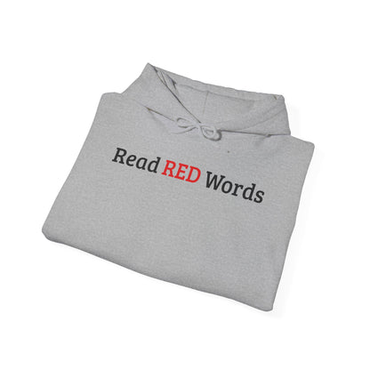 Read RED Words Hoodie — Minimal Typography Sweatshirt