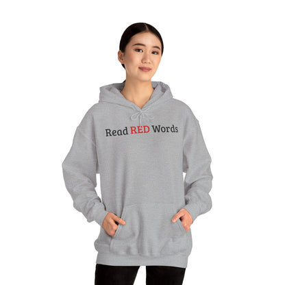 Read RED Words Hoodie — Minimal Typography Sweatshirt