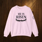 He Is Risen Sweatshirt — Christian Easter Crewneck with Crown of Thorns