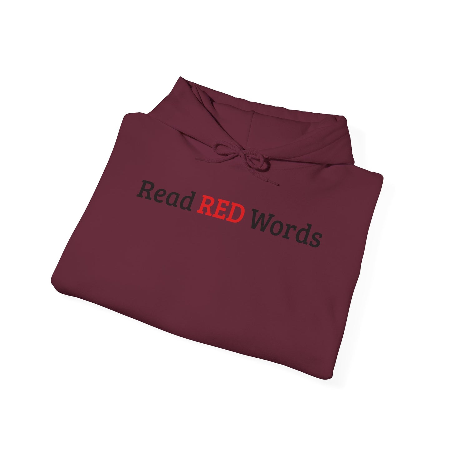 Read RED Words Hoodie — Minimal Typography Sweatshirt