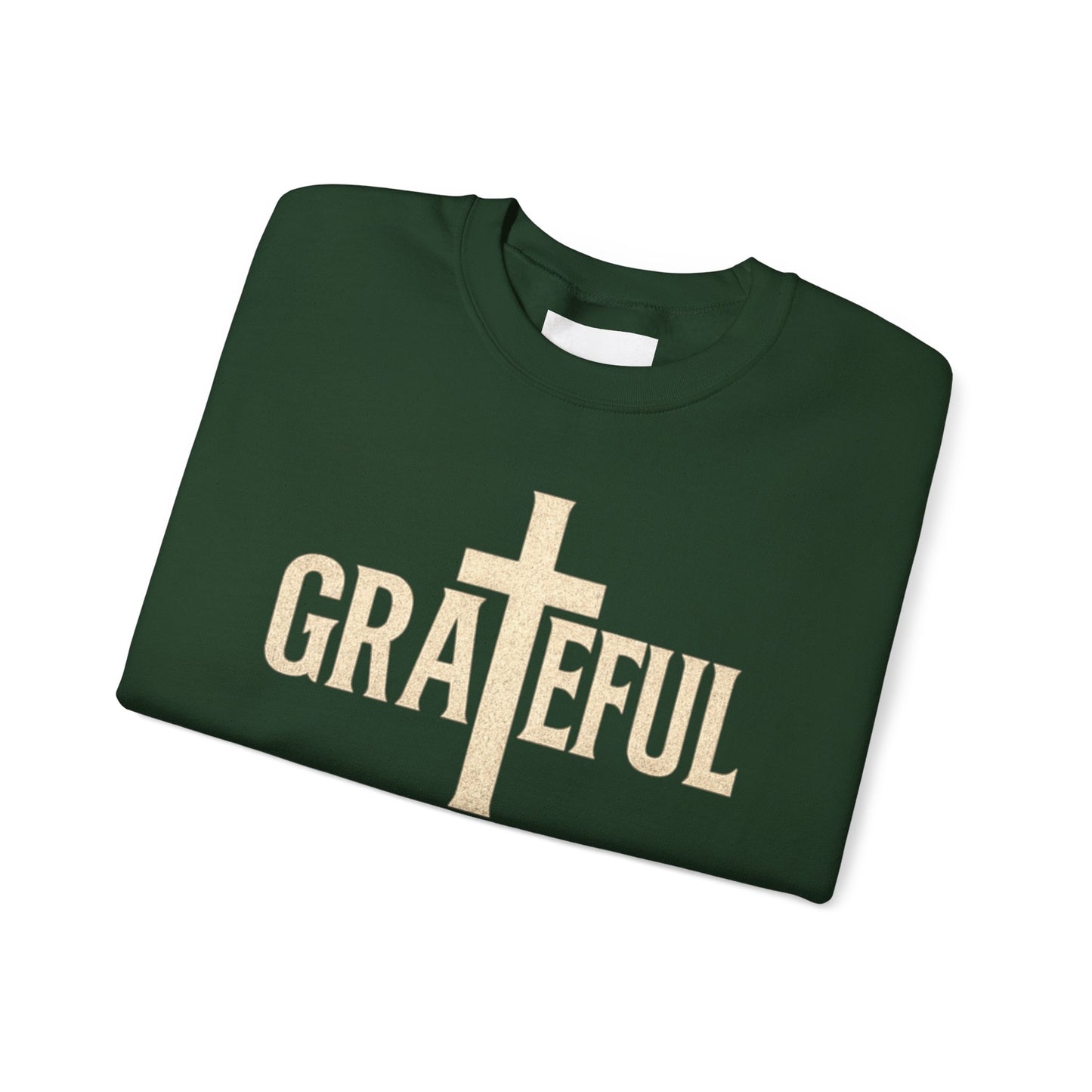 Grateful Cross Sweatshirt — Christian Faith Graphic Crewneck