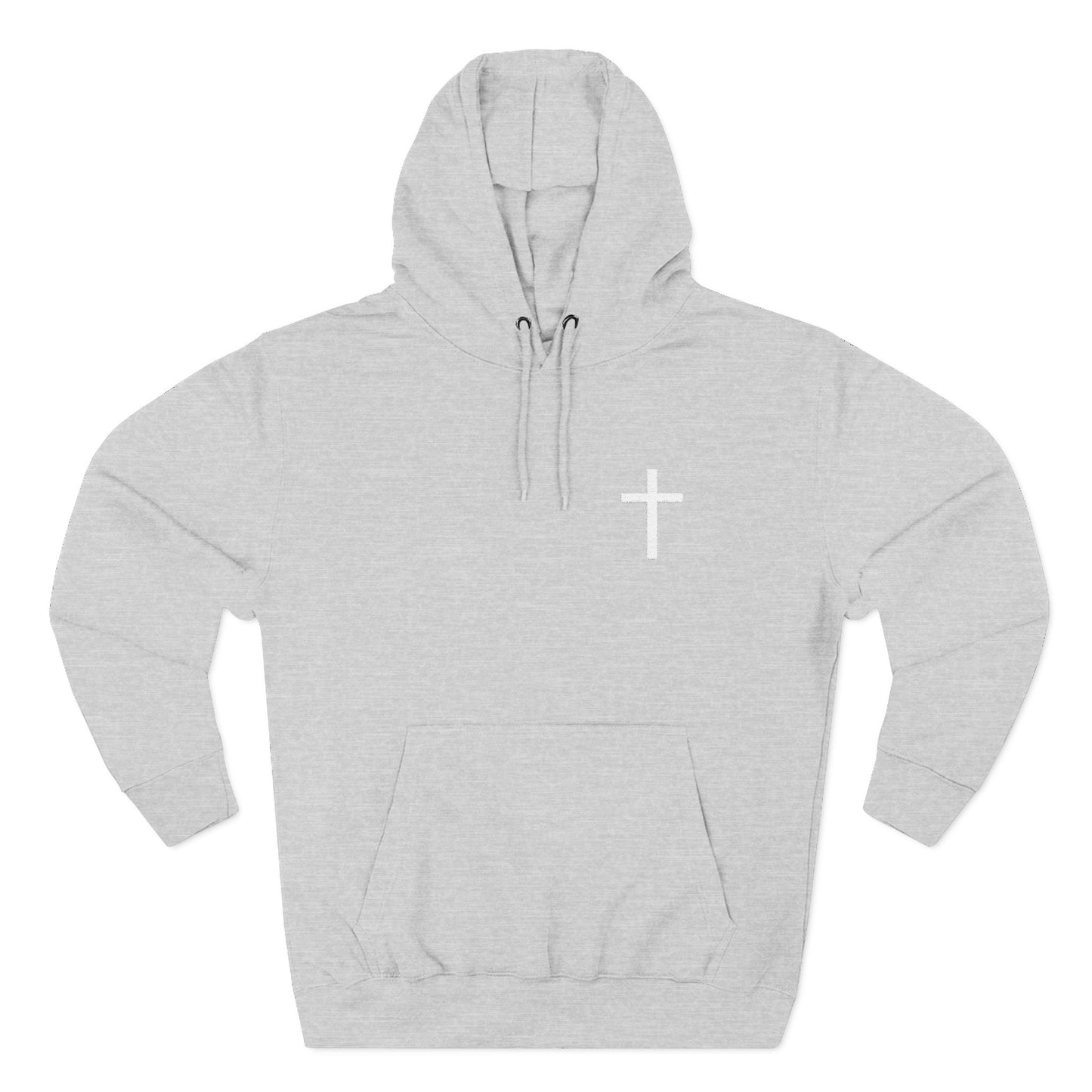Cross Pocket Hoodie — Minimal Small Chest Cross Design Fleece Hoodie