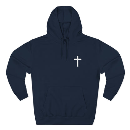 Cross Pocket Hoodie — Minimal Small Chest Cross Design Fleece Hoodie