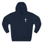 Cross Pocket Hoodie — Minimal Small Chest Cross Design Fleece Hoodie