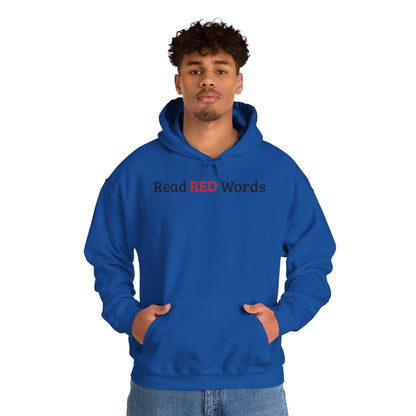 Read RED Words Hoodie — Minimal Typography Sweatshirt