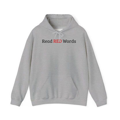 Read RED Words Hoodie — Minimal Typography Sweatshirt