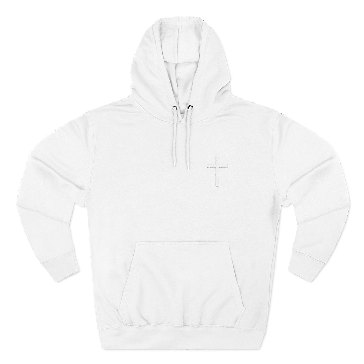 Cross Pocket Hoodie — Minimal Small Chest Cross Design Fleece Hoodie