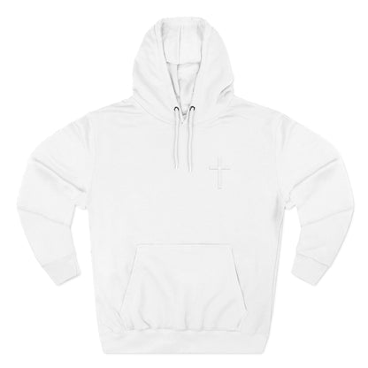 Cross Pocket Hoodie — Minimal Small Chest Cross Design Fleece Hoodie