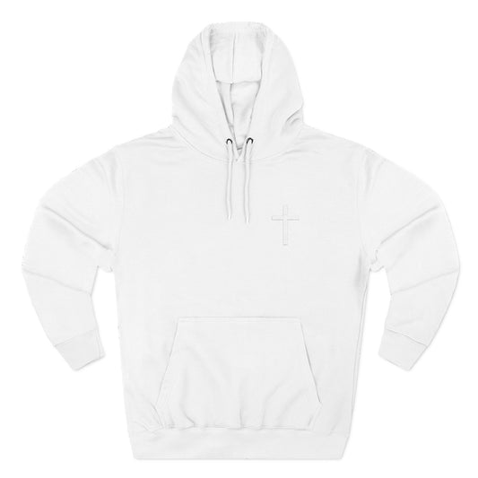 Cross Pocket Hoodie — Minimal Small Chest Cross Design Fleece Hoodie