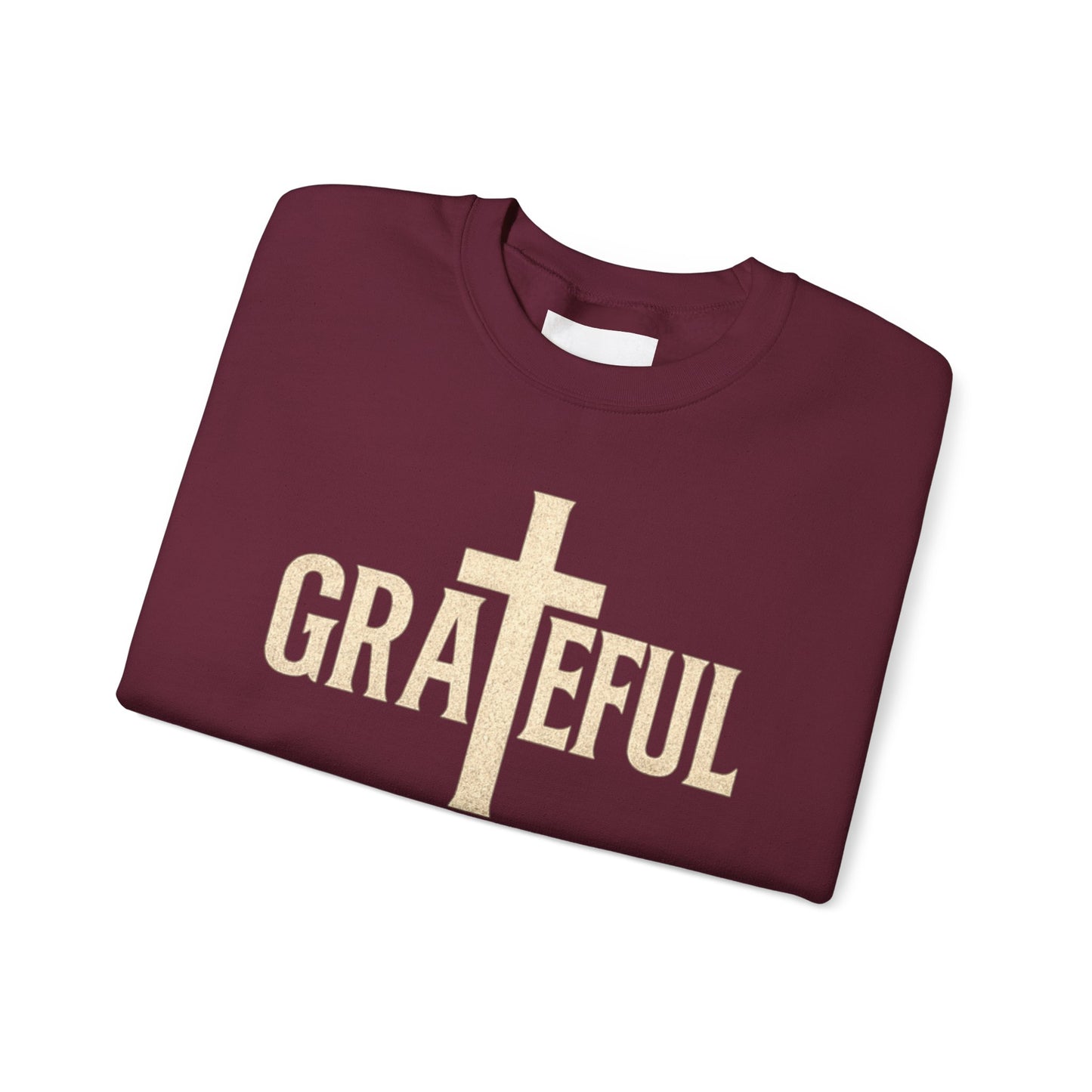 Grateful Cross Sweatshirt — Christian Faith Graphic Crewneck