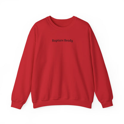 Crewneck Sweatshirt — "Rapture Ready" Minimalist Religious Graphic