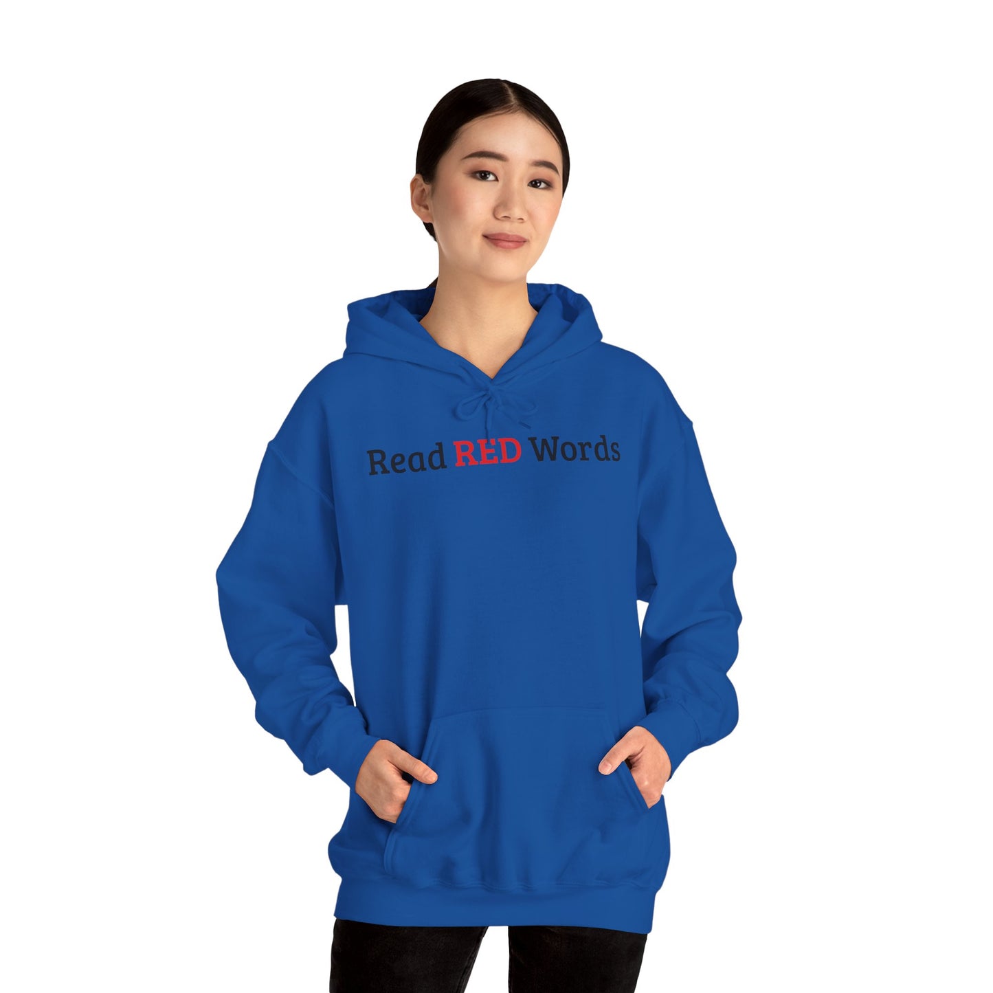 Read RED Words Hoodie — Minimal Typography Sweatshirt