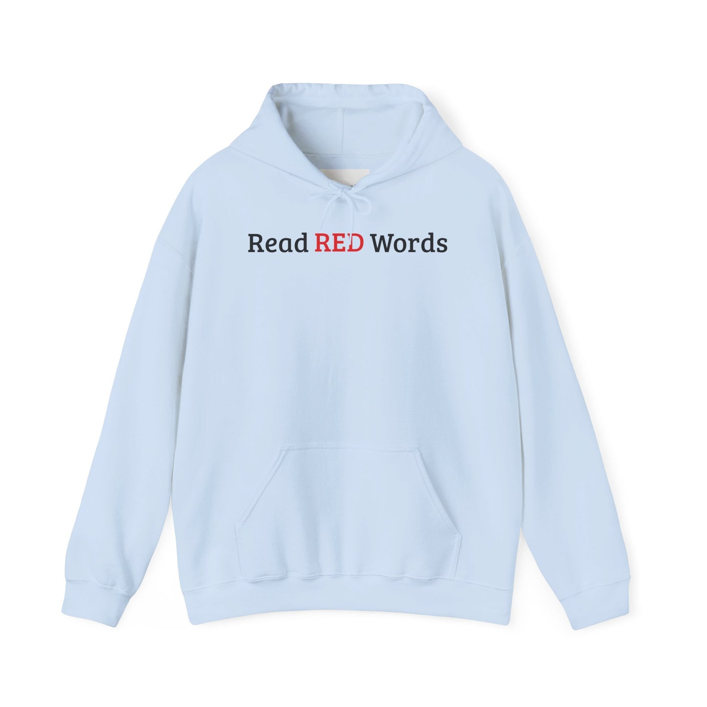 Read RED Words Hoodie — Minimal Typography Sweatshirt