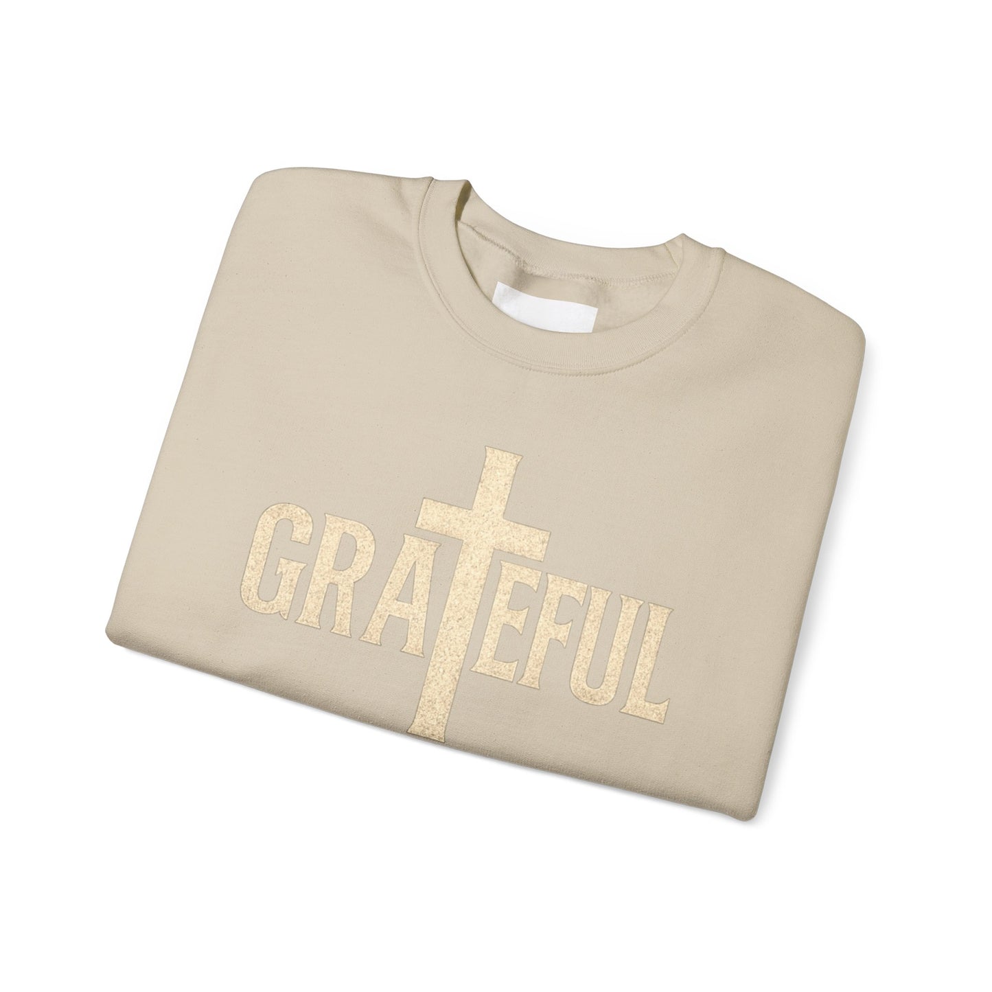 Grateful Cross Sweatshirt — Christian Faith Graphic Crewneck