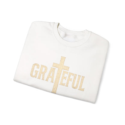 Grateful Cross Sweatshirt — Christian Faith Graphic Crewneck