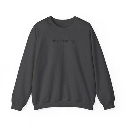 Crewneck Sweatshirt — "Rapture Ready" Minimalist Religious Graphic
