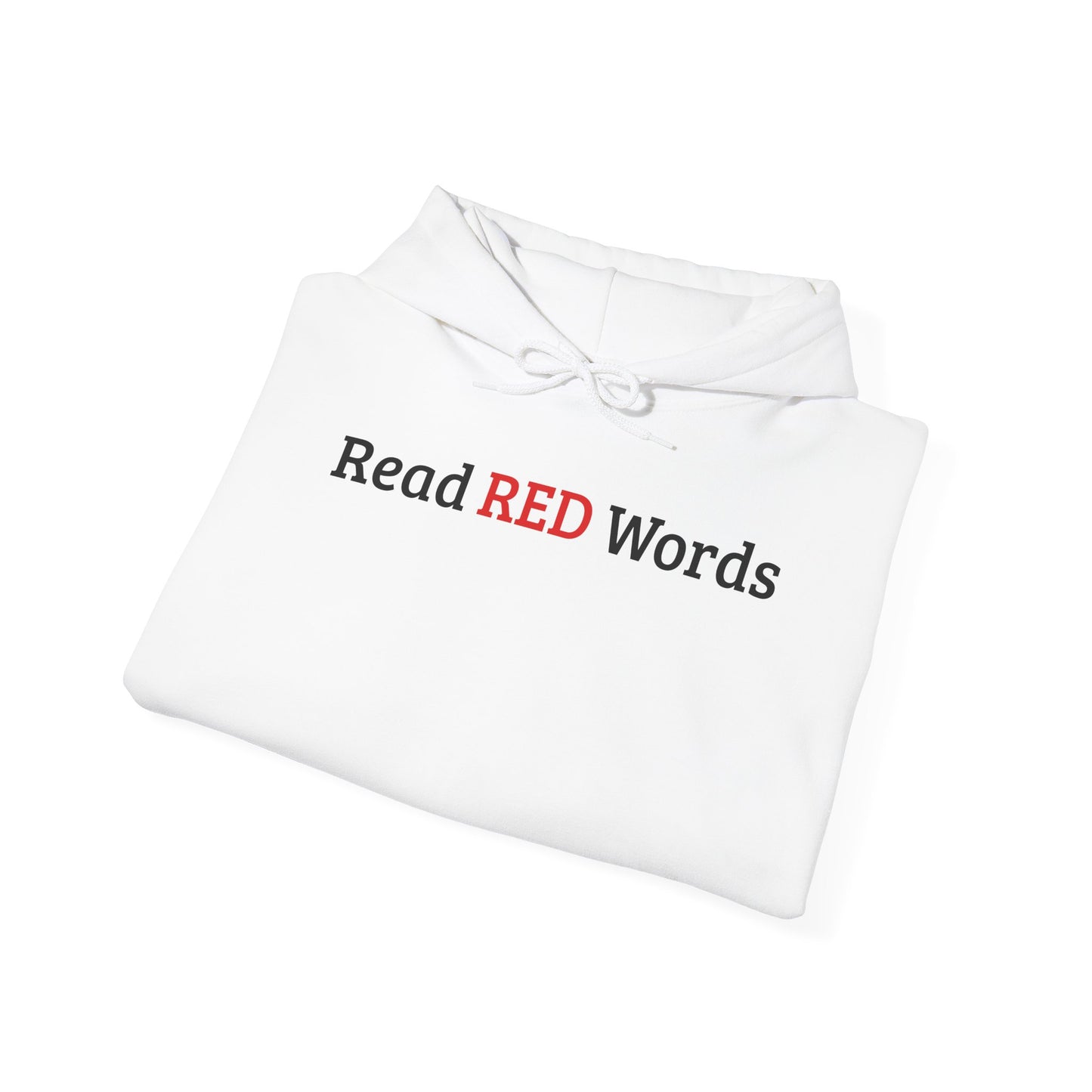 Read RED Words Hoodie — Minimal Typography Sweatshirt