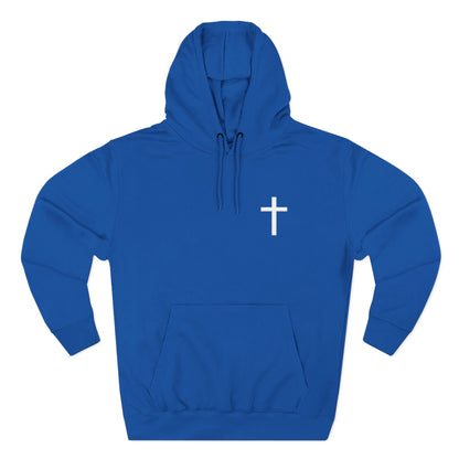 Cross Pocket Hoodie — Minimal Small Chest Cross Design Fleece Hoodie