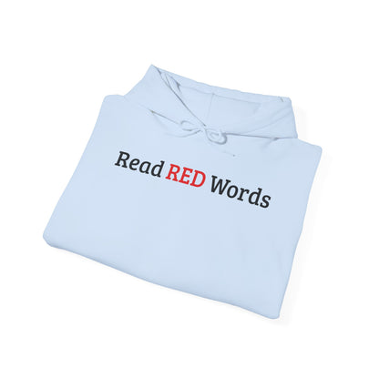 Read RED Words Hoodie — Minimal Typography Sweatshirt