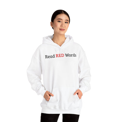 Read RED Words Hoodie — Minimal Typography Sweatshirt